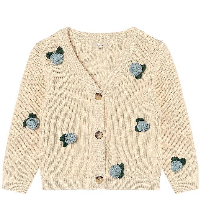 Fliink Cardigan - Strik - Cool Flower - Sandshell - Fliink - 110 - Cardigan