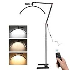Andoer 36 W halvmåneformad fylllampa, 58 cm golv-LED-videobelysning, 3200K-5600K justerbart fransljus, studiolampa med hållare fjärrkontroll, skönhet för video, fotografi, selfies