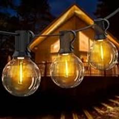 Utomhus ljusslinga 12 m, 18 + 3 G40 LED-ljusslinga för utomhusbruk, IP45 vattentät ljusslinga för utomhus- och inomhusbelysning för trädgård, gård, terrass, festdekoration