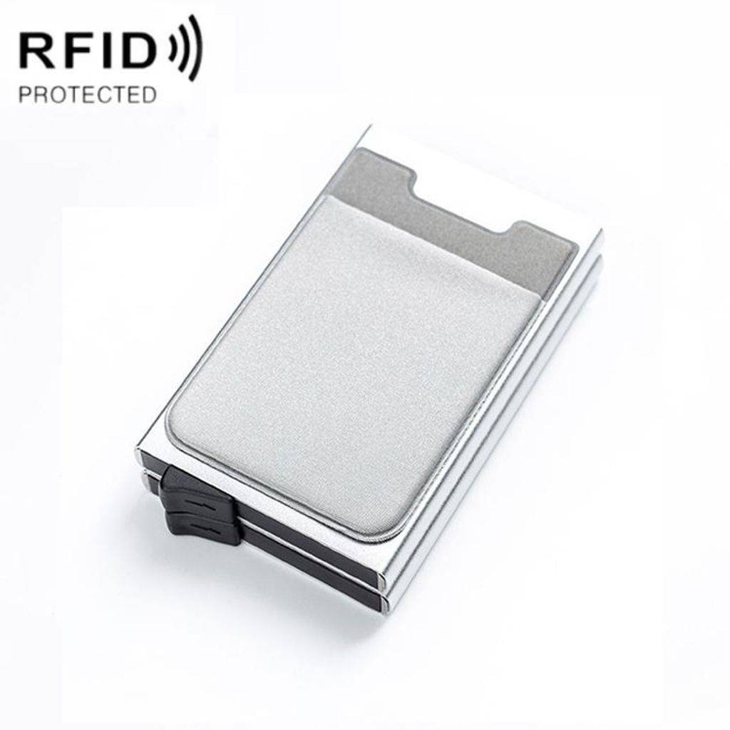 RFID-blockerande korthållare i aluminiumlegering – Silver