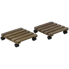 Blomvagn 2-pack massivt trä