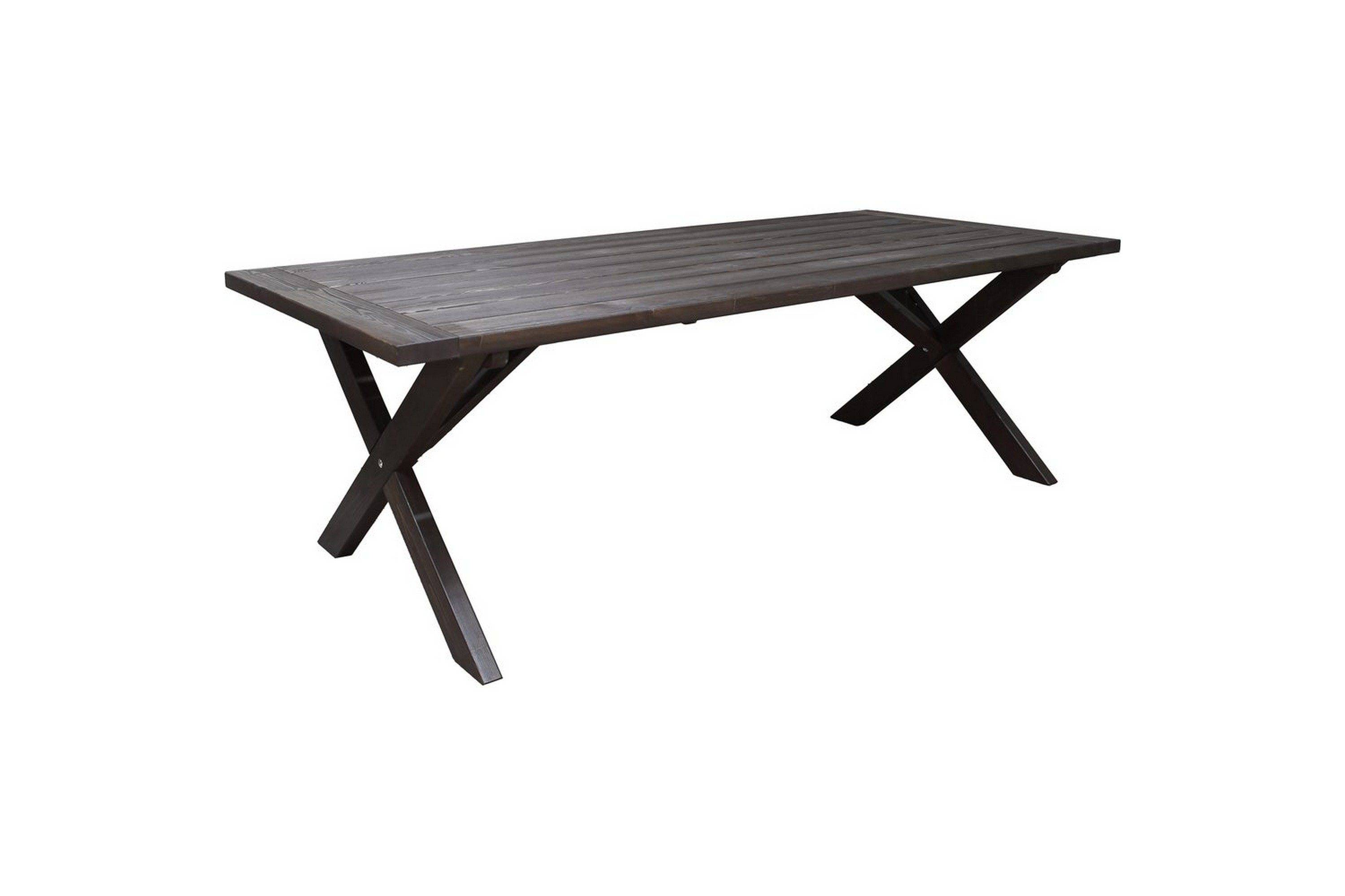 Utomhusmöbelgrupp 220 cm bord & 6 Merida grå stolar Brun - Brun Matgrupper utomhus