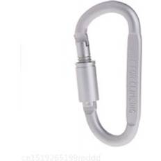 D formad camping karbinhake aluminiumlegering låsning krok ring nyckel klättring verktyg - Vit