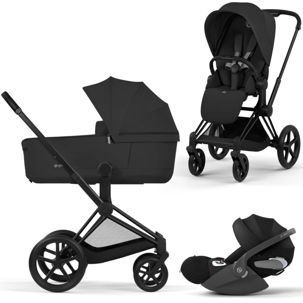 Cybex Priam 5 Comfort Stroller Set 3 in 1 incl. Cloud T i-Size - Black / Sepia Black