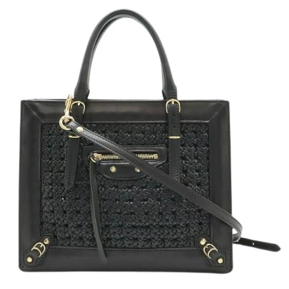 Balenciaga Vintage Pre-owned Papier Mini Leather 2way Bag - Vintage - Dame - Sort - ONE SIZE - Uld
