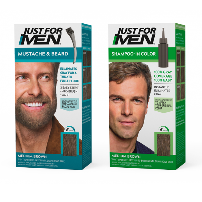 Just For Men Skægfarve + Just For Men Hårfarve (Medium Brown)