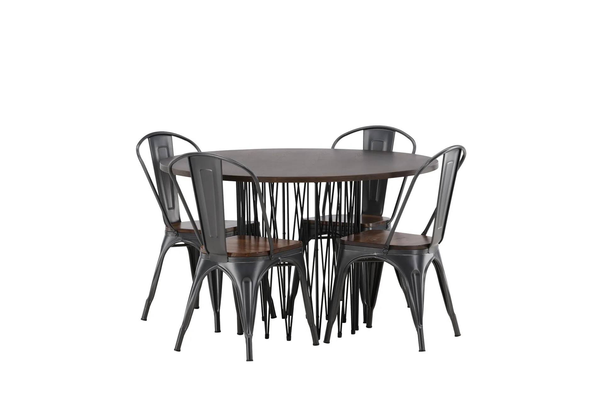 Venture Home Stonaro Matgrupp 120 cm Rund med 4 Ochovi stolar - Mocca Matgrupper Brun