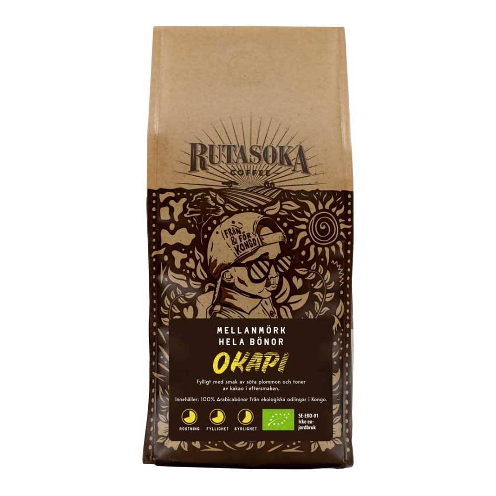 Rutasoka - Okapi - Kongo - Ekologiska (SE-EKO-04) mellanmörkrostade hela kaffebönor - 6x1000g