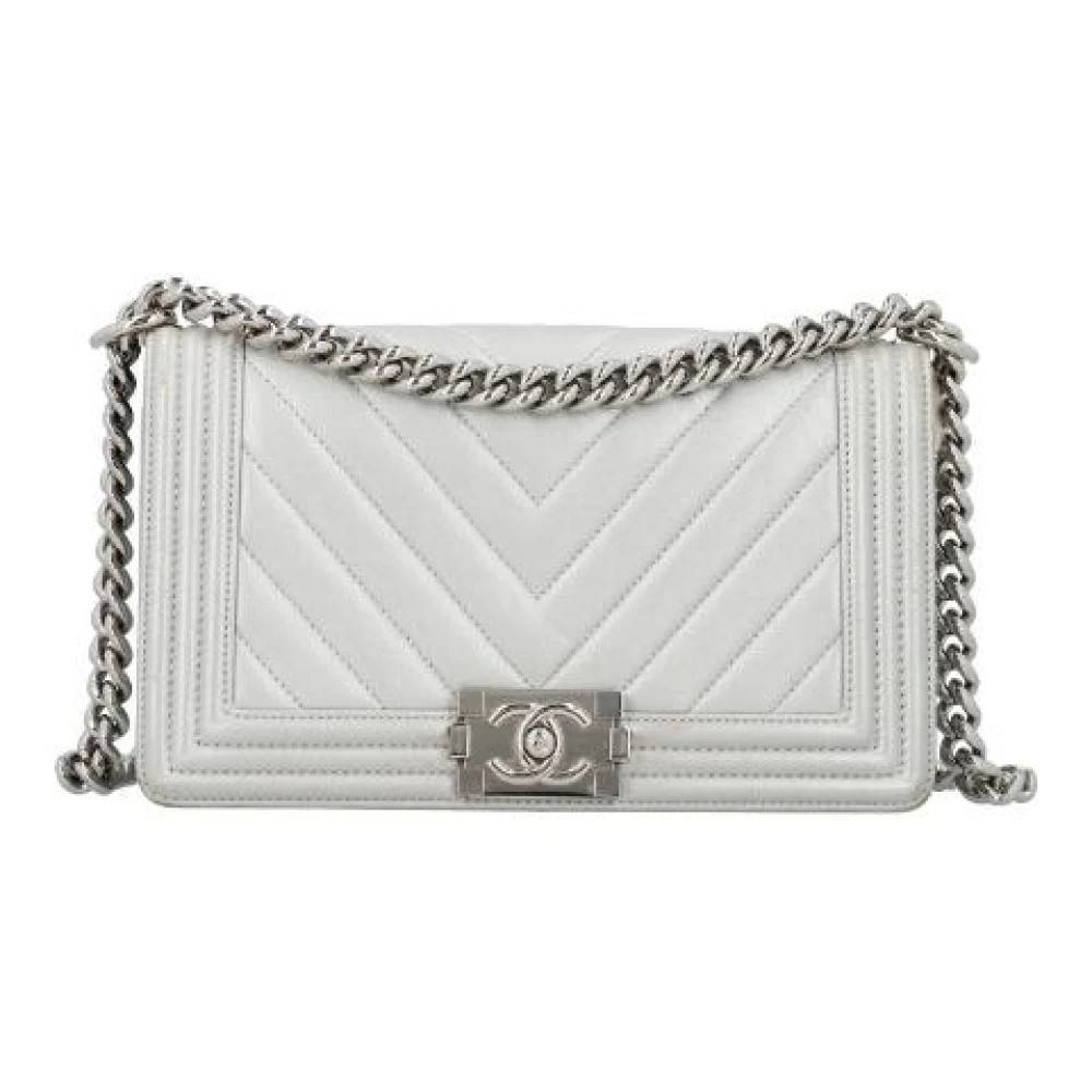 Chanel Vintage Pre-owned BOY BAG skuldertaske - Vintage - Dame - Grå - ONE SIZE - Uld