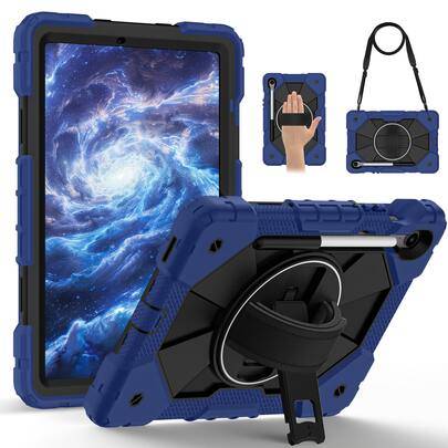 360 rotationsstativfodral för Galaxy Tab A11/A11 Plus/S11/A9/A8/A7/S9/S10FE/S7/S8/Matepad 11.5 2023/Pad 11.5 2024/Se 11/11.5s/Air 12/Mi Poco Pad/Pad P - Mörkblå (Multi-size)