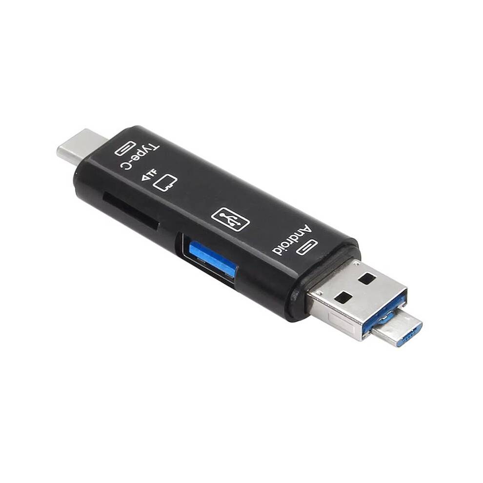 Multifunction USB 3.0 Type C USB Micro-USB TF Memory Card Reader for Android Computer Dock OTG Type C Adapter Black