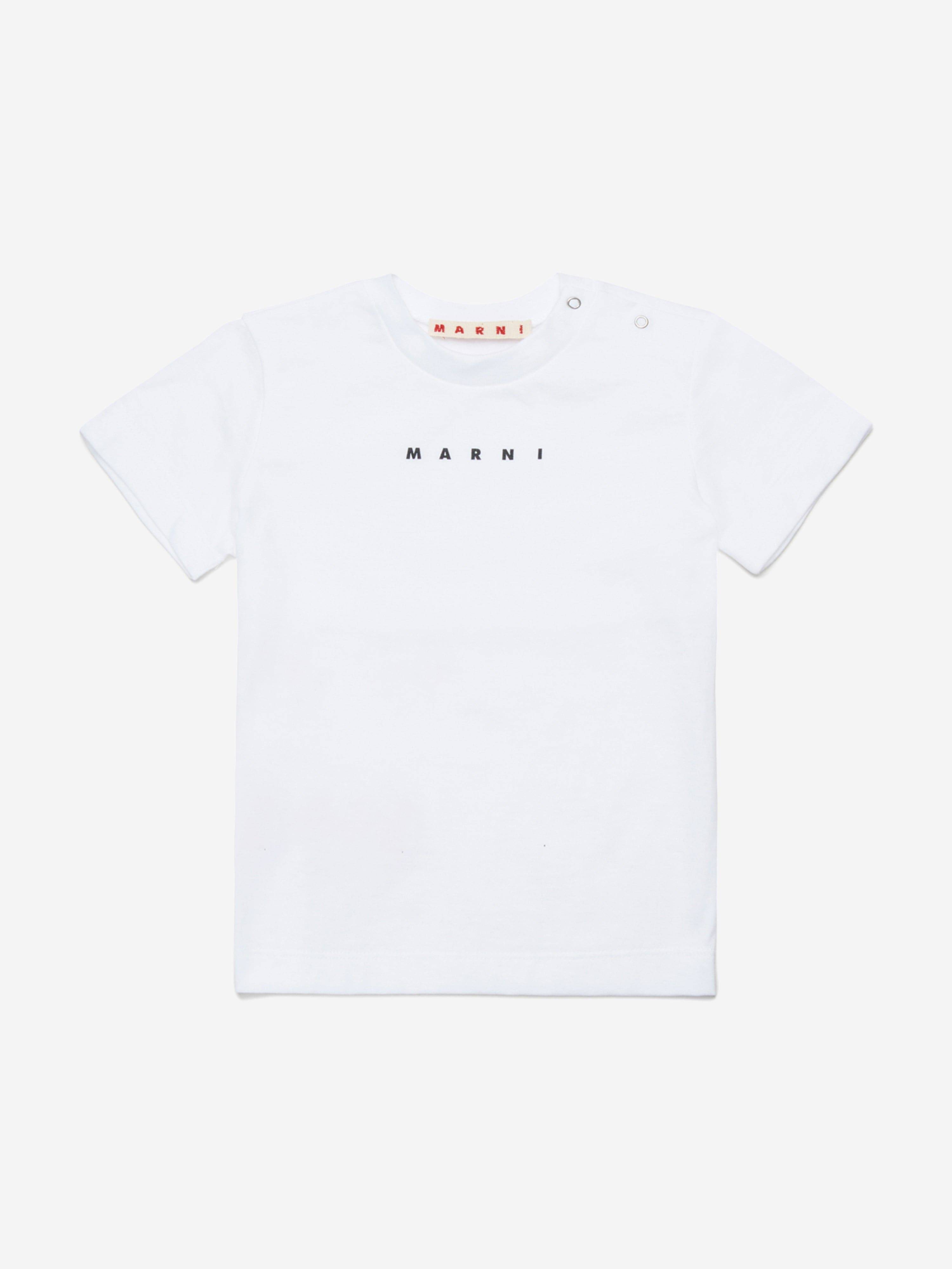 MARNI Baby Cotton Logo T-Shirt in White - White / 18 - 24 Mths (18 - 24 Mths)