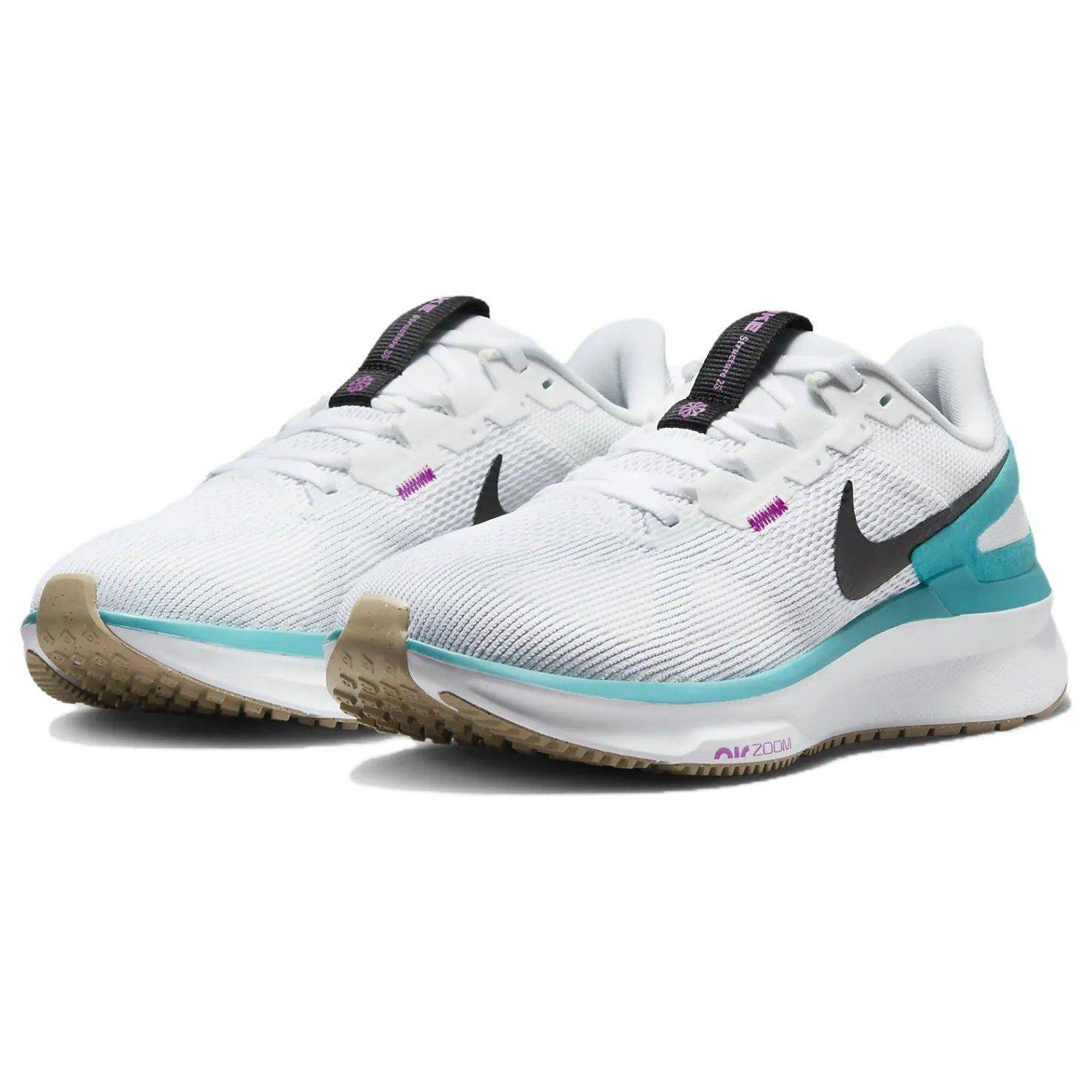Nike Zoom Structure 25 Låga Casual Långdistanslöpning Stadspendling Löparskor Dam Vit Cyan DJ7884-103 cm grön