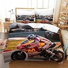 DAFUfbw Motorracing täcke skydd dragkedja säng linne set bekväm motorcykel påslakan örngott: 48 x 75 cm, påslakan färgad mikrofiber sängkläder dubbel (200 x 200 cm)