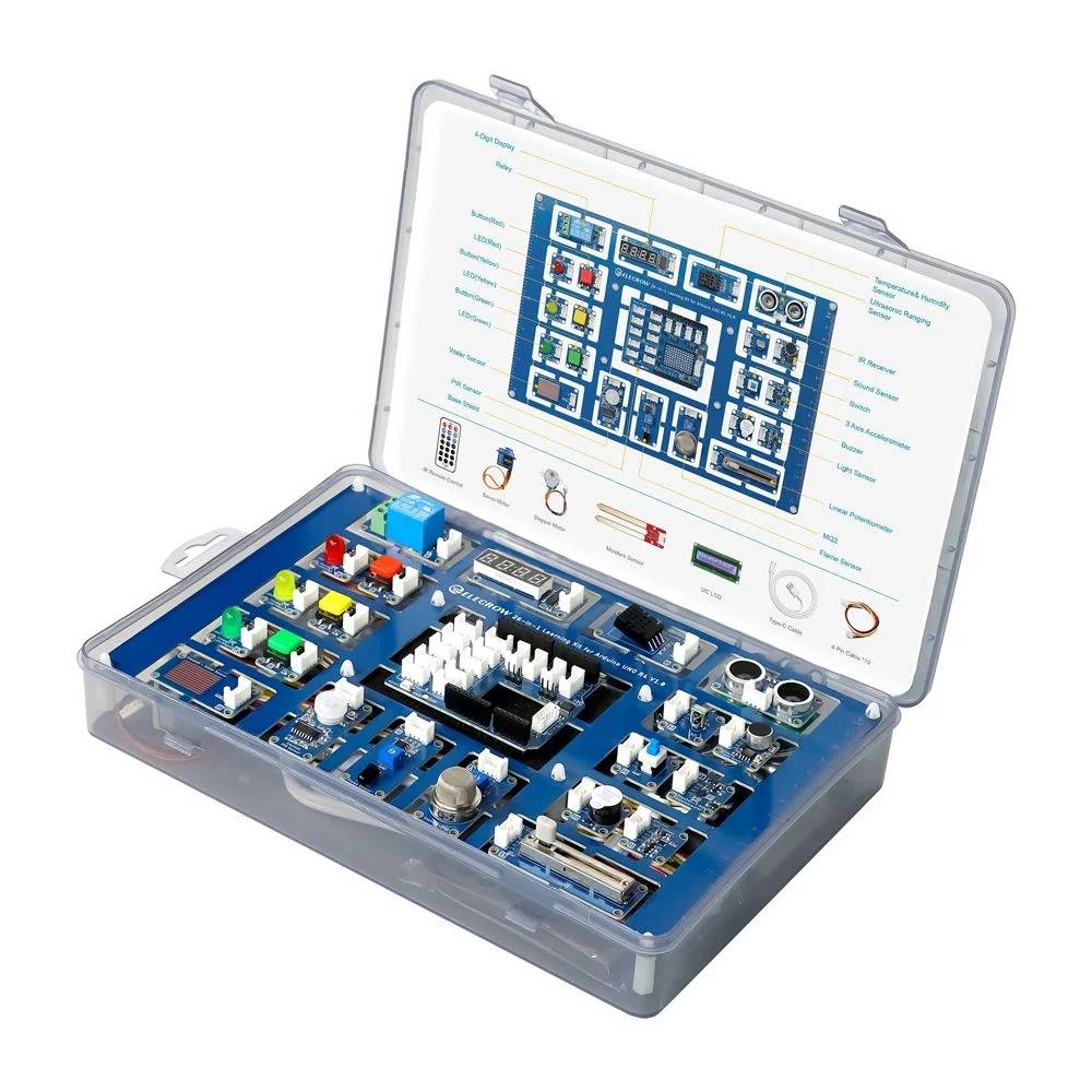 Elecrow 26-in-1 Learning Kit for Arduino UNO R4 Wi-Fi board, with 26 lessons, Support BLE DIY Electronic Kit