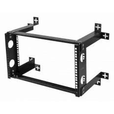 deltaco 19" wall mount, 6U, 35kg load, steel, mounting kit, black