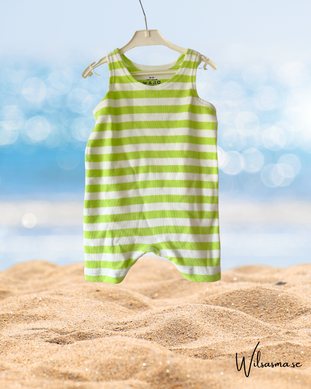 Eiser Tanksuit – Grön/Vit Randig Komfort för Baby 60-98cl: 80cl (86/92cl)