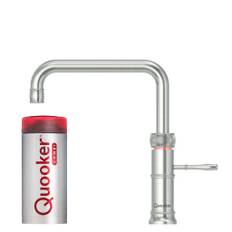 Quooker Classic Fusion Square, køkkenarmatur, Combi beholder, rustfrit stål