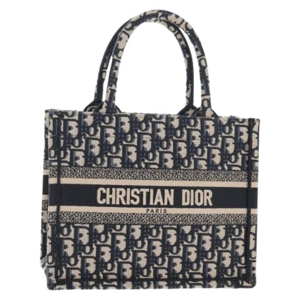Dior Vintage Pre-owned Vintage Trotter Canvas Håndtaske - Vintage - Dame - Blå - ONE SIZE -