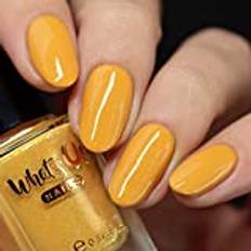 Whats Up Nails - Bear Trap Nail Polish Mustard Yellow with Gold Shimmer Lacquer Varnish Made in USA 21 free Cruelty Free Vegan Clean