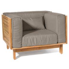 Skanör fåtölj teak/Naturgrå - Träfärg/Taupe