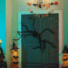 vidaXL Halloween Edderkop Dekoration Indstillelig 3 pcs Sort 150 cm