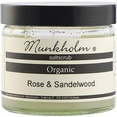 Munkholm organic saltscrub, rose & sandelwood 300g.