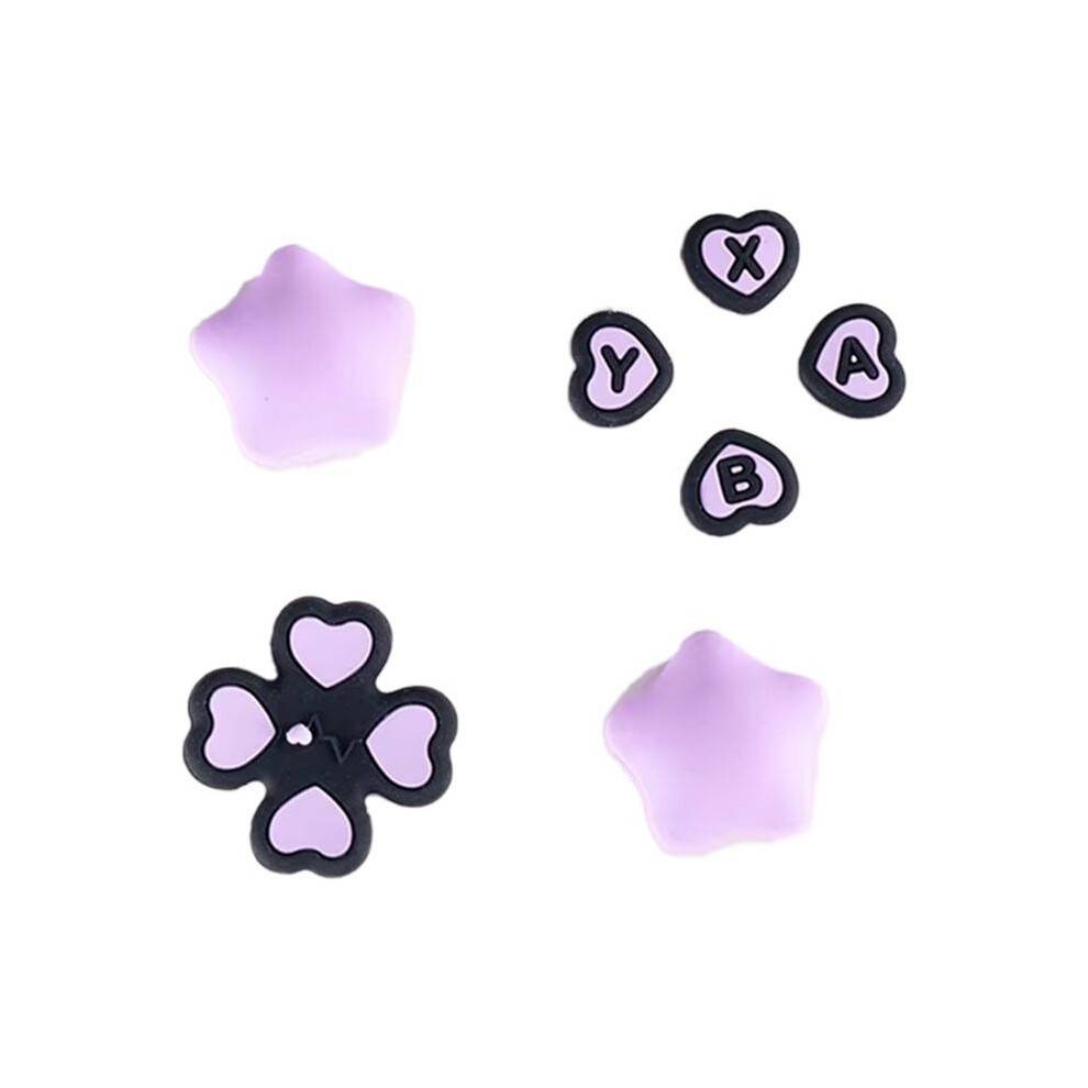 Love Silicone Soft D-Pad Button ABXY Key Sticker Skin Case for Oled Thumb Stick Grip Cap Cover,C