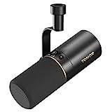 TONOR Dynamisk mikrofon, USB/XLR PC-mikrofon för podcast, inspelning, livestreaming & gaming, XLR-kardioid studiomikrofon för musik & voice-over med snabb ljuddämpning, hörlursutgång, TD510