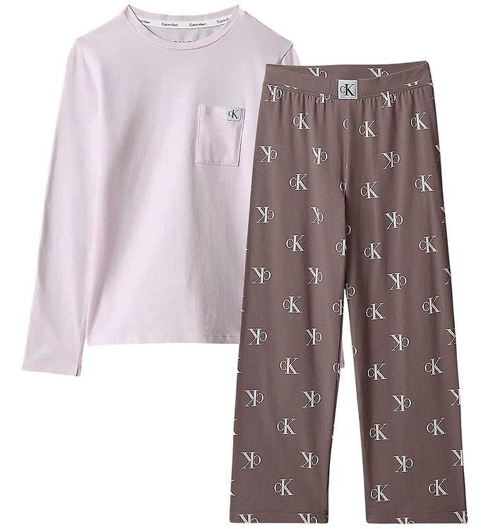Calvin Klein Pyjamas - Orchid Ice/Iron AOP - Calvin Klein - 12-14 år (152-164) - Pyjamas 2-delad