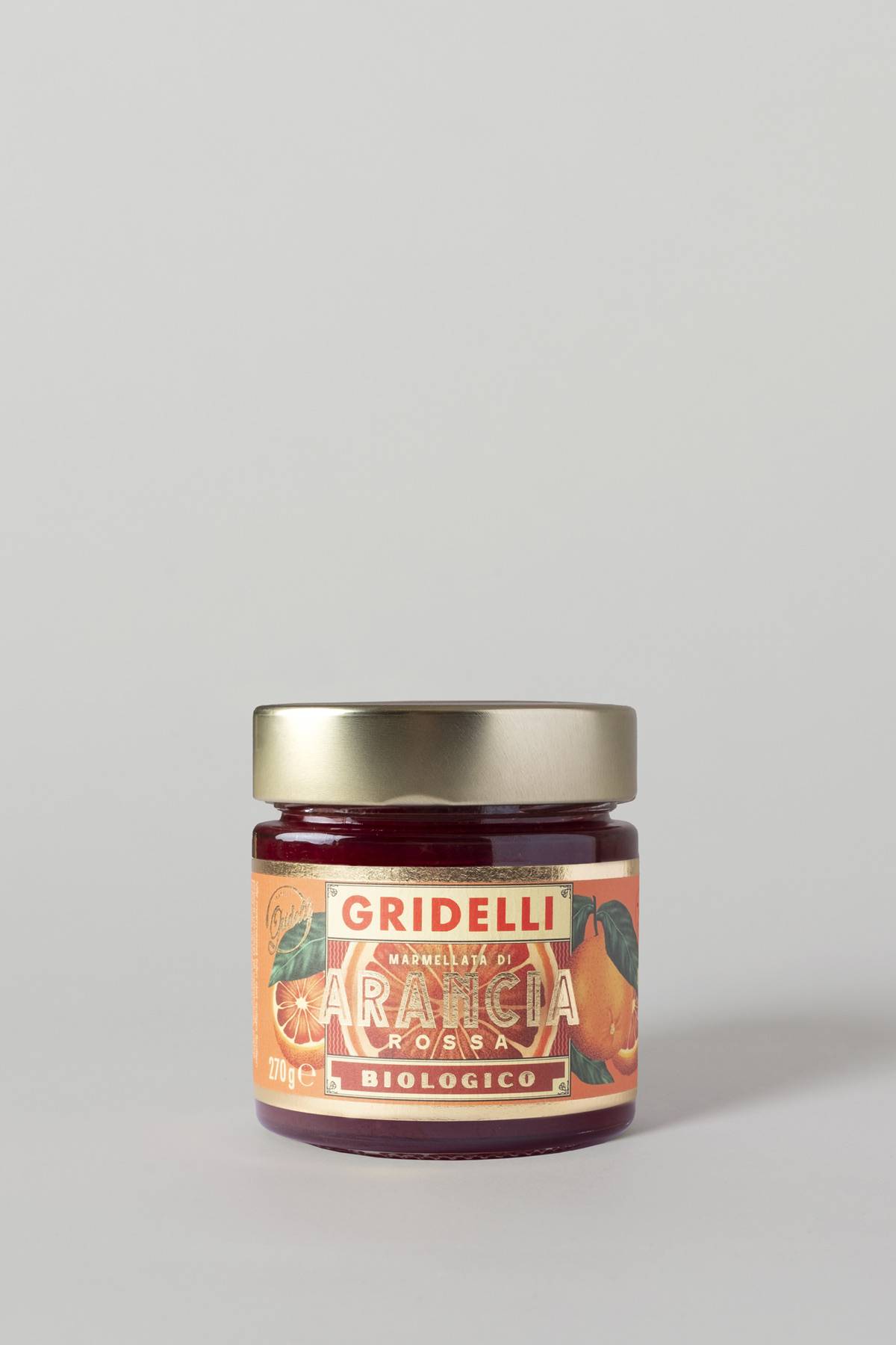 Gridelli - Marmellata di Arancia rossa, Organic, 270 g - Bedst før 31/8-2026.