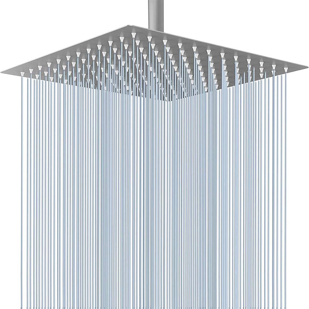 High Pressure Rainfall Stainless Steel Shower Head High Flow 8" 10" 12" Square Pressure Boosting Design Spa Bathroom Showerhead
