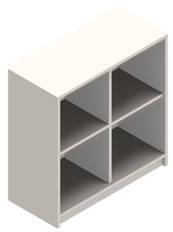 Jive+ reol m/4 rum hvid dekor laminat. Dybde 35 cm