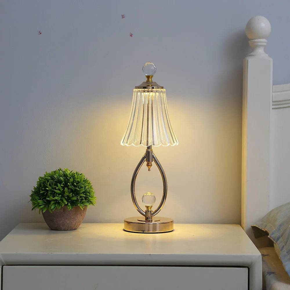 Vintage Kristallbordslampa - Elegant Vintage Kristallbordslampa för Fängslande Atmosfär - D / Oval