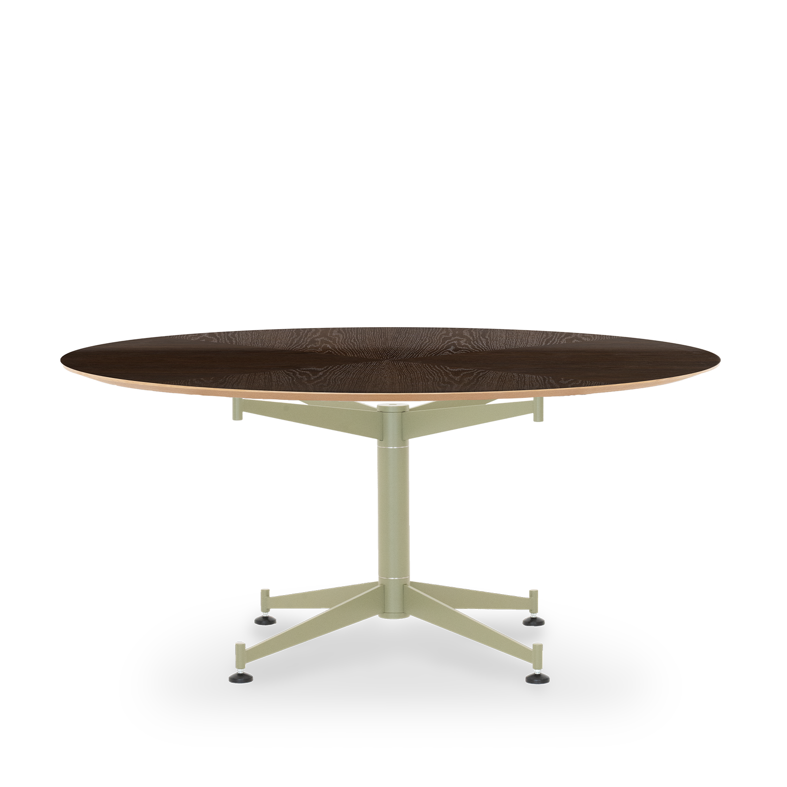 Star Table / Veneer B2B - 73-75 / Ø160 Veneer / Matte dark stained star Reed green