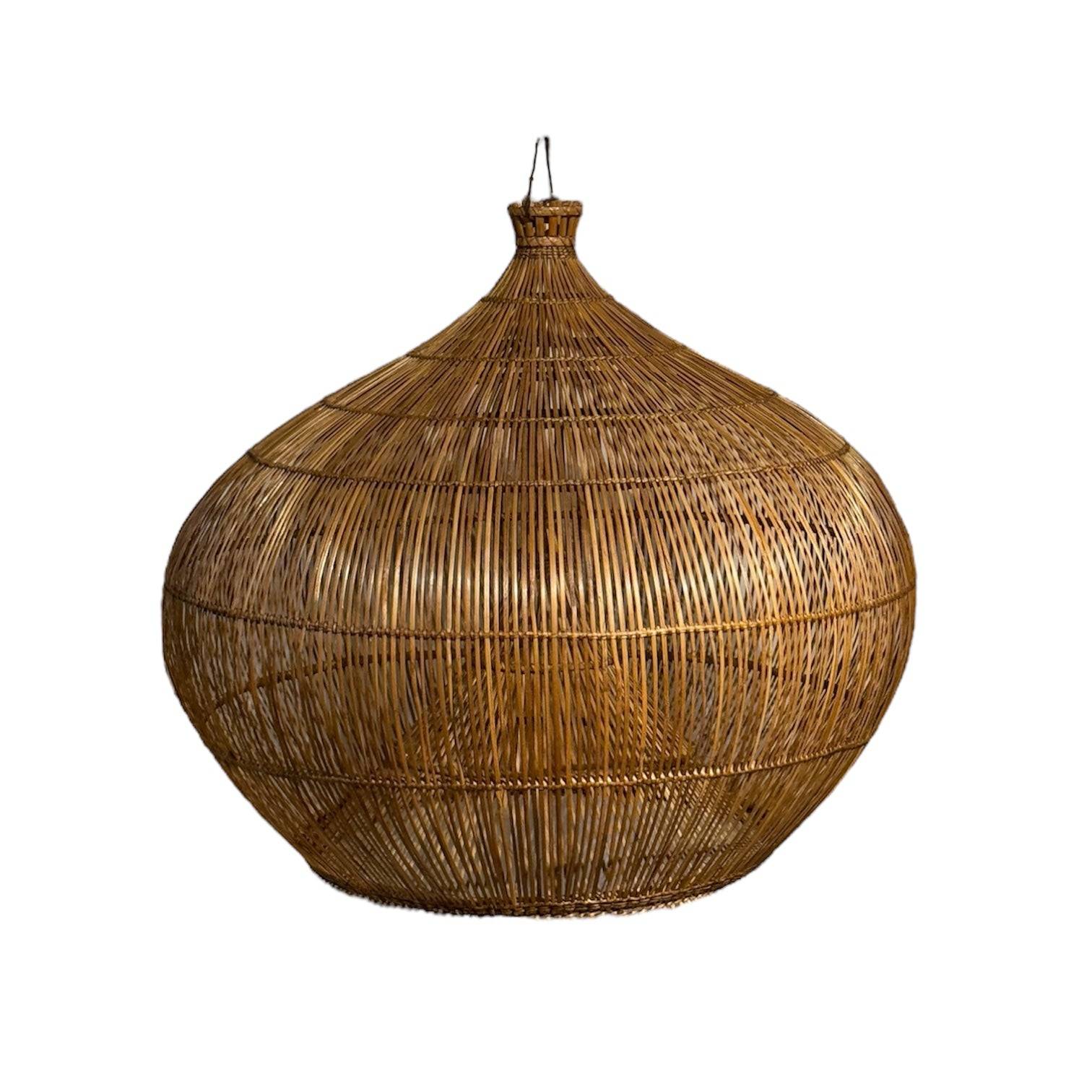 Lampeskærm - Pendel i bambus - L002 - Mørk natur - By Sol - Mellem - Ø65 cm