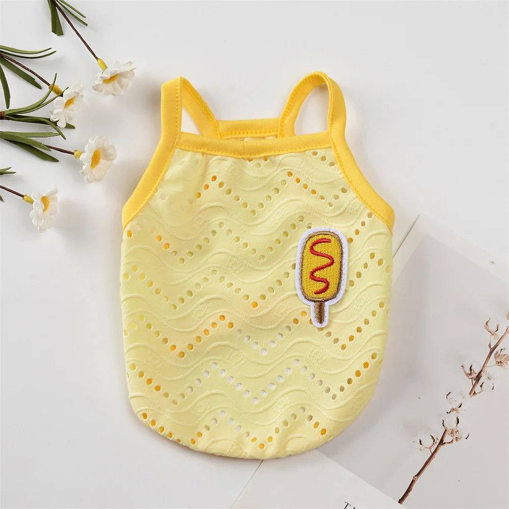 Breathable Summer Vest for Cats & Small Dogs - Yellow / XS-suit 0.5-1.0kg / SPC (XS-suit 0.5-1.0kg)