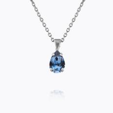 Caroline Svedbom Petite Drop Halsband, Denim Blue - Rhodium