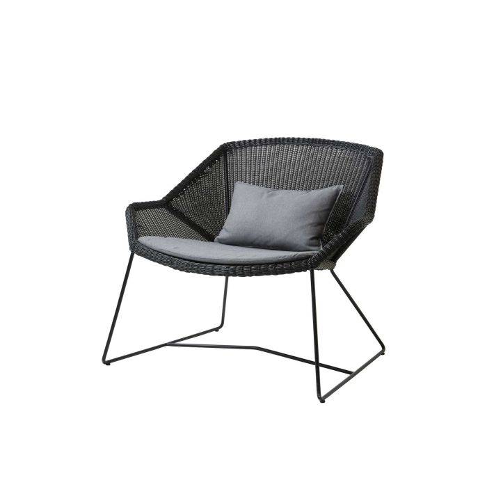 Cane-line - Breeze lounge stol - sort-Lys grå
