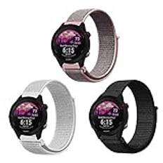 ZoRoll 3 stycken 18 mm armband för Garmin Forerunner 265S/Forerunner 255S Music/Vivoactive 4S/Vivomove 3S/Venu 2S, nylon justerbart kardborrband ersättningsarmband för Garmin Move 3S – svart + vit #1