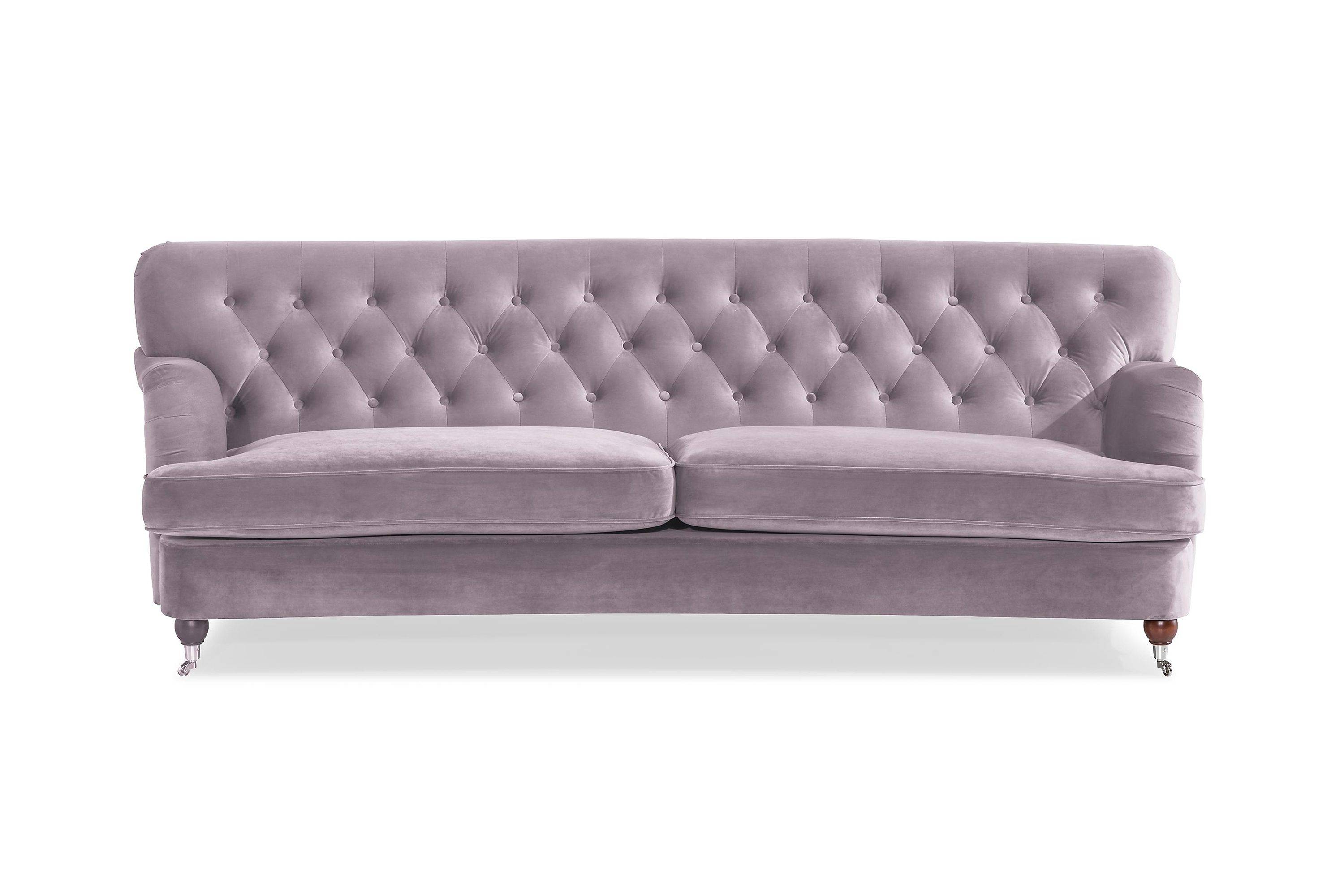 Howard Riviera 3-sits Svängd Sammetssoffa - Lila Sammetssoffor