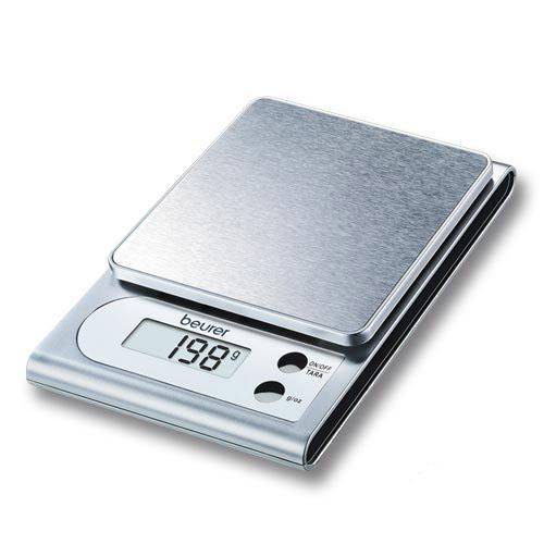 Balance de cuisine électronique - BEURER KS22 - Portée 3 kg - Graduation 1g - Plateau en acier inoxydable brossé