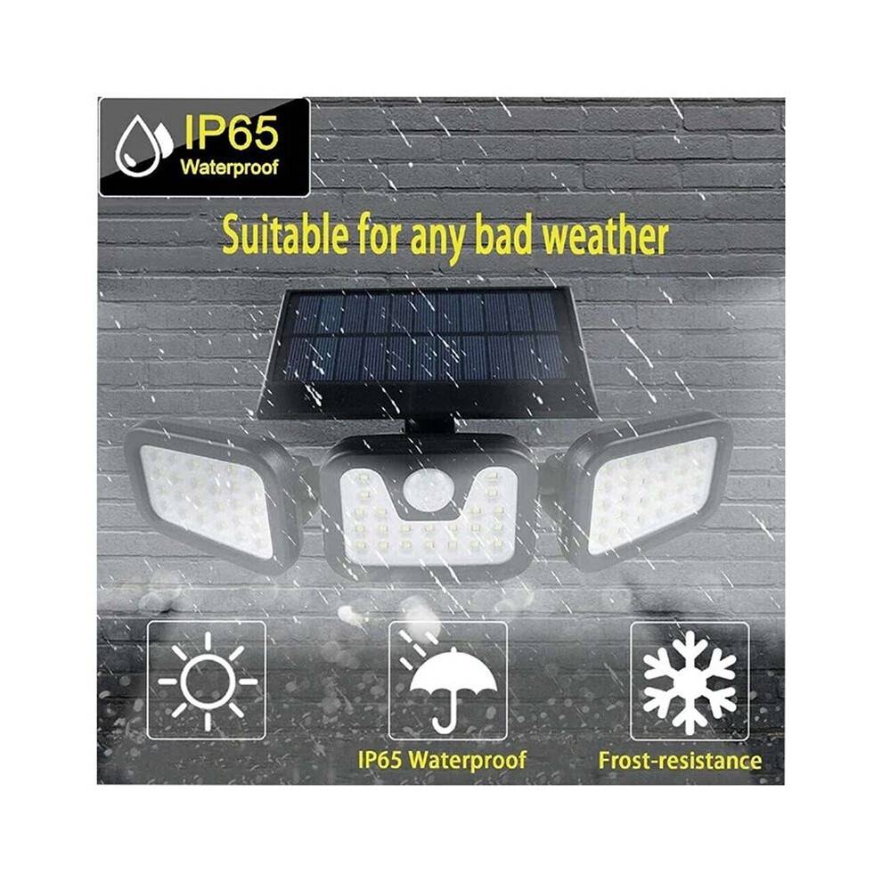 Solar Power Lights Outdoor Motion Sensor Human Induction Adjustable 3 Mode Waterproof Wall Lamp for Garden Yard