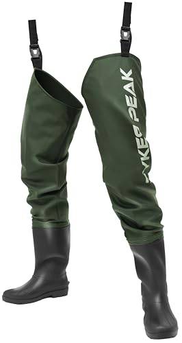 PYKES PEAK Hip Waders for Fishing [Easy to put on and take off, Radial sole, Breathable, Non-sticky interior, Waterproof PVC, 5 sizes available] Hip (