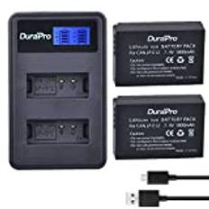 DuraPro 1800 mAh 2 st LP-E12 LP E12-batteri + LCD dubbel USB-laddare för Canon LP-E12, LC-E12 batteri och EOS M, EOS M2, EOS M10, EOS M50, EOS Rebel SL1, EOS 100D digitalkameror