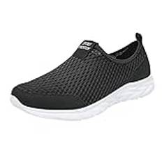 Skor för par, sneakers män sommar luftiga sneakers andas sportskor mjuka lätta joggingskor halkfria utomhusskor mesh slitstarka träningsskor slip-on fritidsskor, Vit, 40 EU