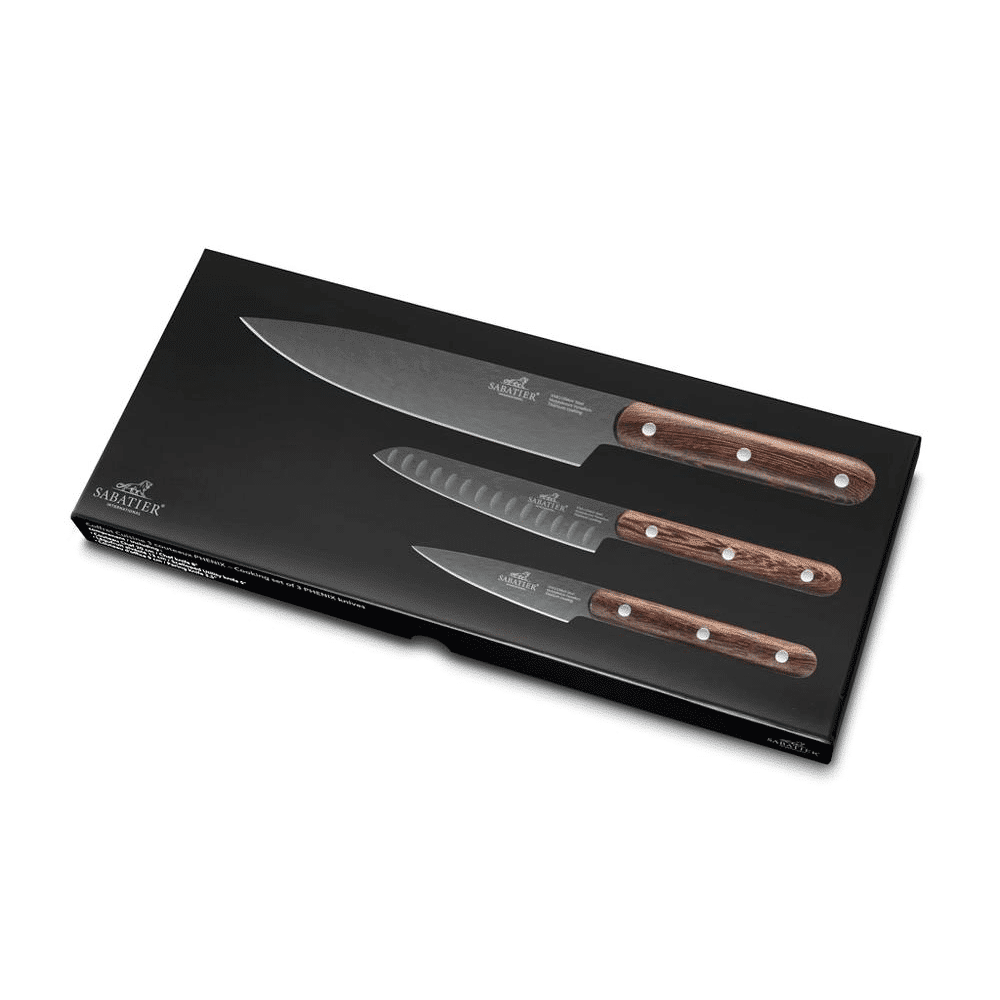 Lion Sabatier International Phenix Knivset 3 delar Svart/Trä