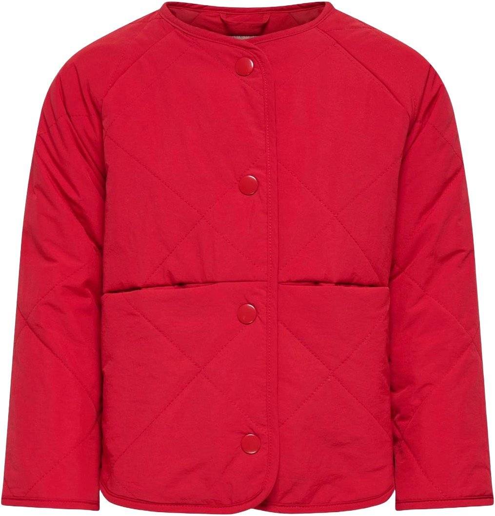 Only Mini Kmgrosalina Quilted Jacket OTW Noos Str 104 Piger - Barbados Cherry/strawberry Quiltede Jakker Polyester hos Magasin.