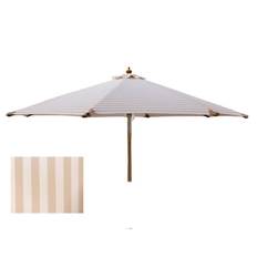 Sally Markedsparasol Ø200 med tilt - Hvid / Beige Stribet