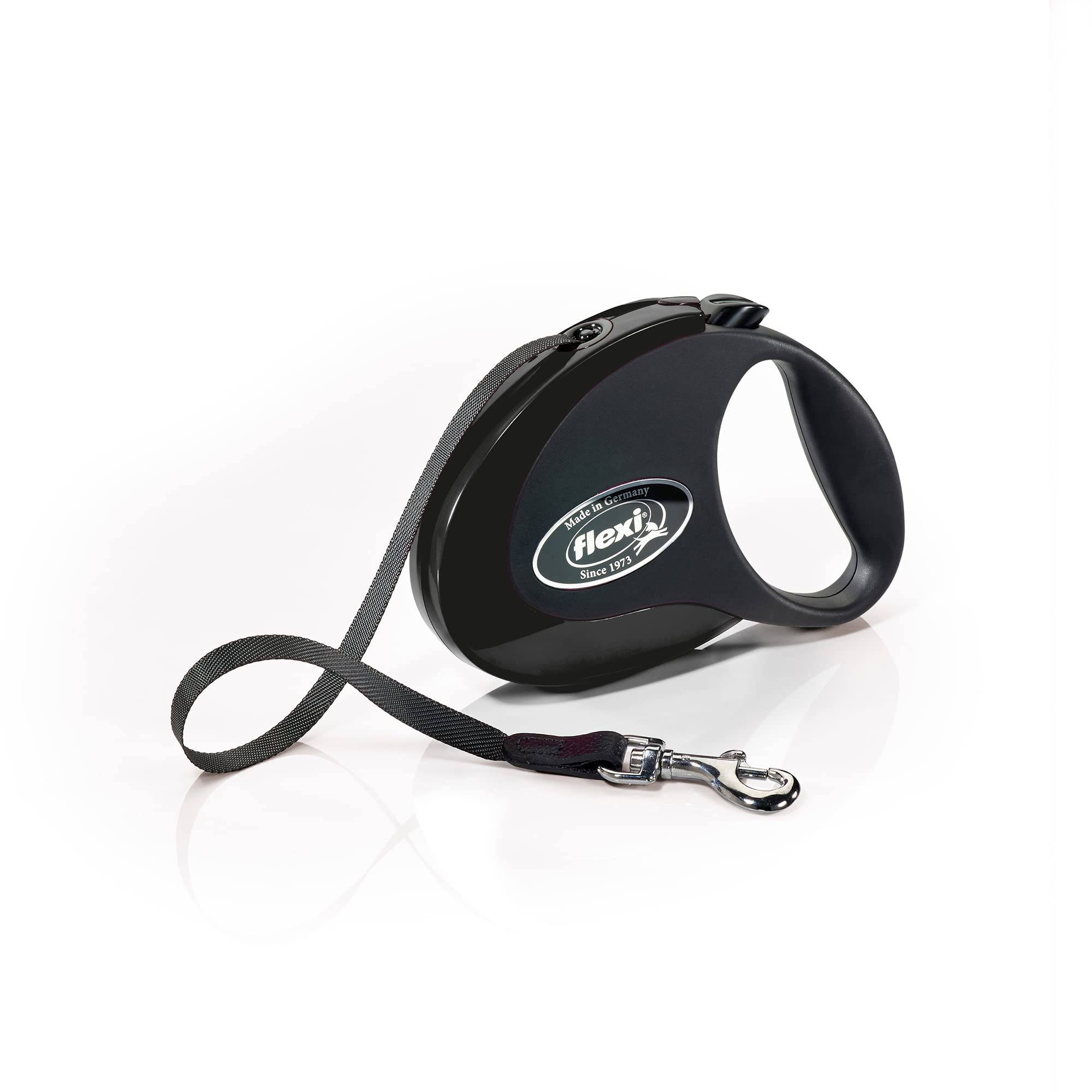 Flexi Retractable Lead, Tape Style, Medium (Under 25kg), 5m, Black [Dog Lead], Official Japanese Product
